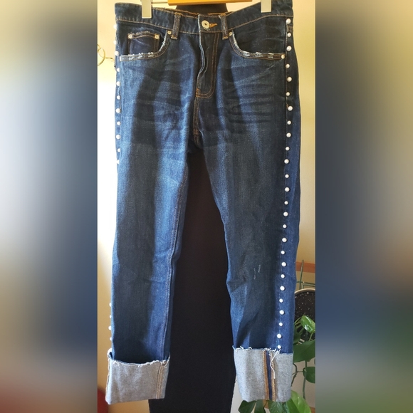 ZARA Cigarette pearls jeans  Sz 4 - Picture 7 of 10